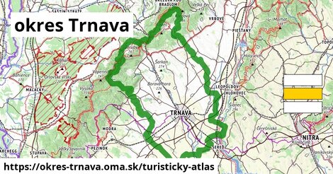 ikona okres Trnava: 294 km trás turisticky-atlas v okres-trnava