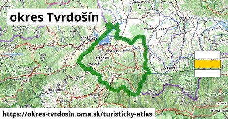 ikona okres Tvrdošín: 436 km trás turisticky-atlas v okres-tvrdosin
