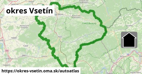 ikona Mapa autoatlas v okres-vsetin