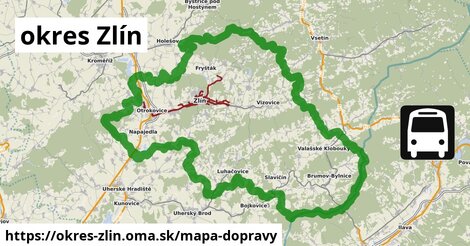 ikona okres Zlín: 646 km trás mapa-dopravy v okres-zlin