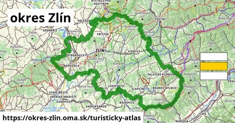 ikona okres Zlín: 1 012 km trás turisticky-atlas v okres-zlin