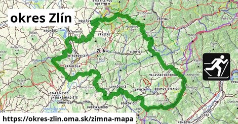 ikona okres Zlín: 14,6 km trás zimna-mapa v okres-zlin