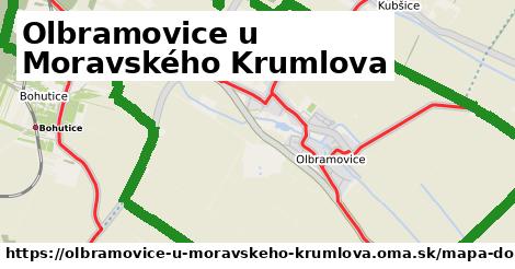 ikona Olbramovice u Moravského Krumlova: 14,6 km trás mapa-dopravy v olbramovice-u-moravskeho-krumlova