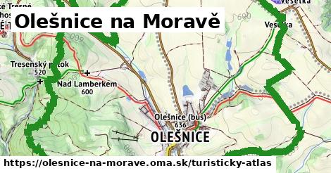 ikona Olešnice na Moravě: 11,2 km trás turisticky-atlas v olesnice-na-morave