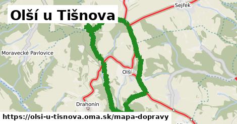ikona Olší u Tišnova: 2,4 km trás mapa-dopravy v olsi-u-tisnova