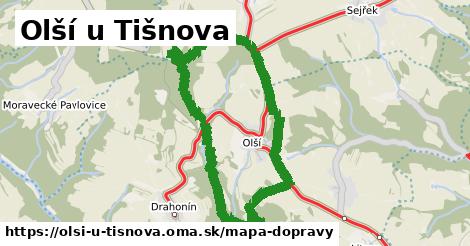 ikona Olší u Tišnova: 2,4 km trás mapa-dopravy v olsi-u-tisnova