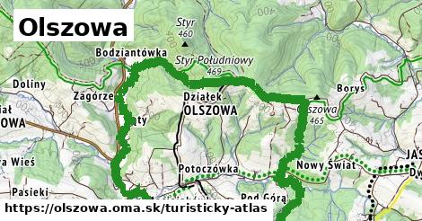 ikona Turistická mapa turisticky-atlas v olszowa