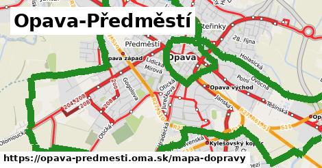 ikona Opava-Předměstí: 181 km trás mapa-dopravy v opava-predmesti