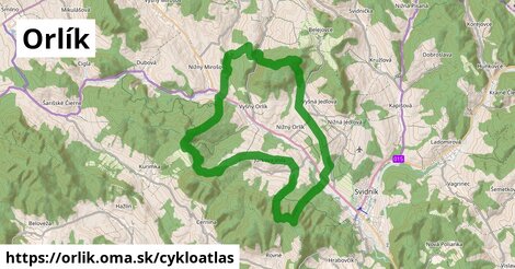 ikona Orlík: 6,3 km trás cykloatlas v orlik