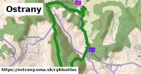 ikona Ostrany: 3,3 km trás cykloatlas v ostrany