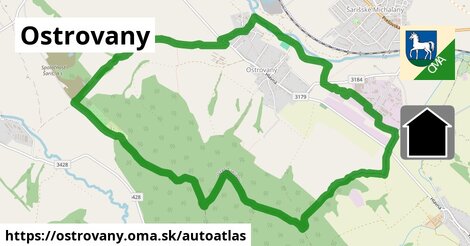 ikona Mapa autoatlas v ostrovany