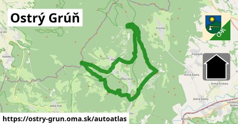 ikona Mapa autoatlas v ostry-grun