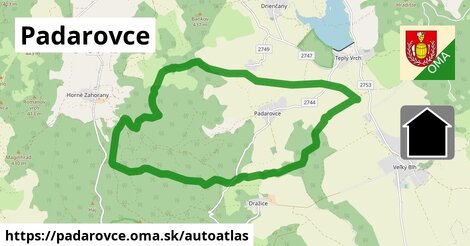 ikona Mapa autoatlas v padarovce