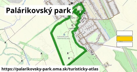 ikona Palárikovský park: 1,15 km trás turisticky-atlas v palarikovsky-park
