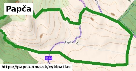 ikona Papča: 1,50 km trás cykloatlas v papca