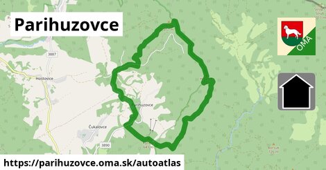 ikona Mapa autoatlas v parihuzovce