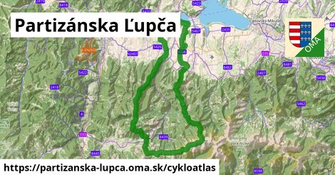 ikona Partizánska Ľupča: 48 km trás cykloatlas v partizanska-lupca