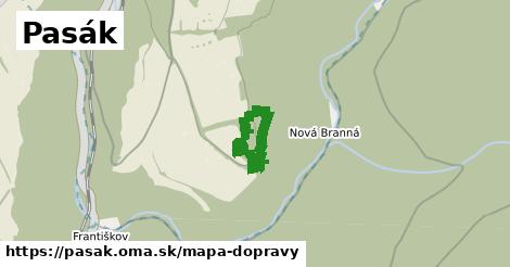 ikona Pasák: 0 m trás mapa-dopravy v pasak