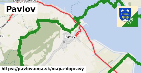 ikona Pavlov: 6,8 km trás mapa-dopravy v pavlov