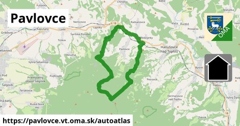 ikona Mapa autoatlas v pavlovce.vt