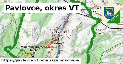 ikona Pavlovce, okres VT: 5,8 km trás zimna-mapa v pavlovce.vt