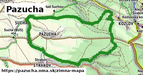 ikona Pazucha: 211 m trás zimna-mapa v pazucha