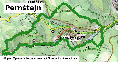 ikona Pernštejn: 0 m trás turisticky-atlas v pernstejn