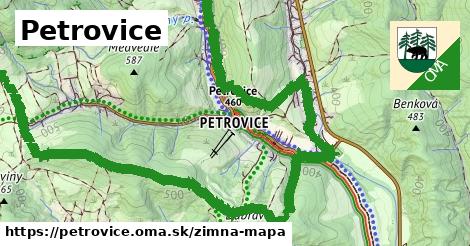 ikona Petrovice: 2,4 km trás zimna-mapa v petrovice