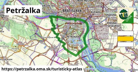 ikona Petržalka: 30 km trás turisticky-atlas v petrzalka