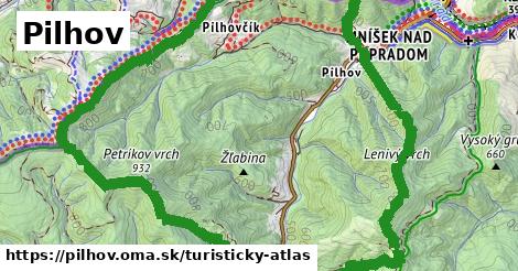 ikona Pilhov: 37 m trás turisticky-atlas v pilhov