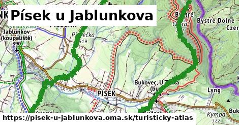 ikona Písek u Jablunkova: 10,0 km trás turisticky-atlas v pisek-u-jablunkova