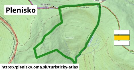 ikona Plenisko: 1,24 km trás turisticky-atlas v plenisko