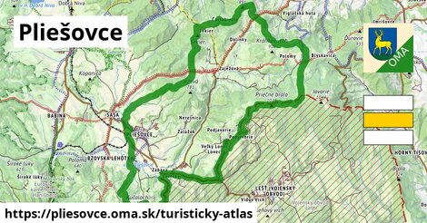 ikona Pliešovce: 11,6 km trás turisticky-atlas v pliesovce