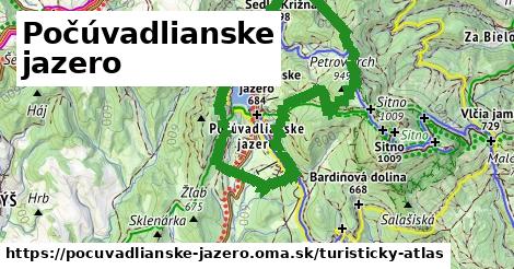 ikona Počúvadlianske jazero: 0 m trás turisticky-atlas v pocuvadlianske-jazero