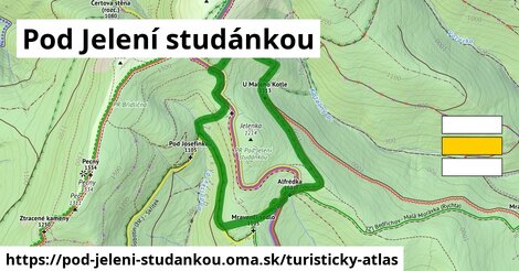 ikona Pod Jelení studánkou: 9,6 km trás turisticky-atlas v pod-jeleni-studankou