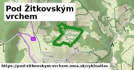 ikona Pod Žitkovským vrchem: 0 m trás cykloatlas v pod-zitkovskym-vrchem