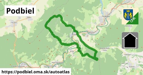 ikona Mapa autoatlas v podbiel