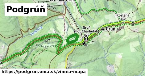 ikona Podgrúň: 0 m trás zimna-mapa v podgrun