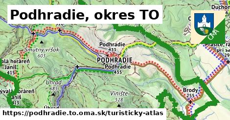 ikona Podhradie, okres TO: 38 km trás turisticky-atlas v podhradie.to