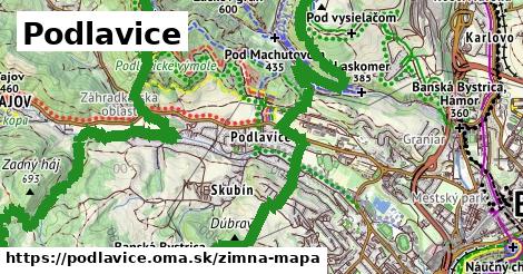 ikona Podlavice: 1,80 km trás zimna-mapa v podlavice