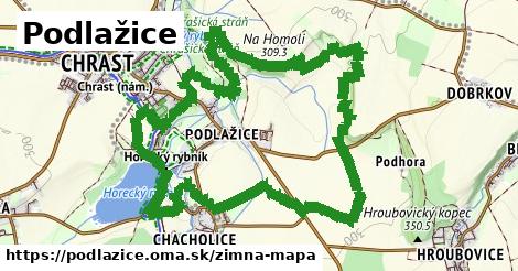 ikona Podlažice: 0 m trás zimna-mapa v podlazice