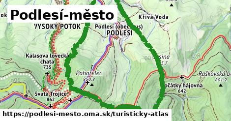 ikona Turistická mapa turisticky-atlas v podlesi-mesto