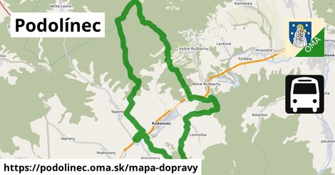 ikona Podolínec: 9,6 km trás mapa-dopravy v podolinec