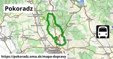 ikona Pokoradz: 0 m trás mapa-dopravy v pokoradz