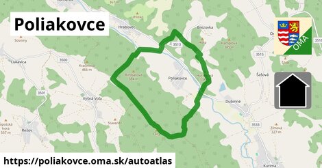 ikona Mapa autoatlas v poliakovce