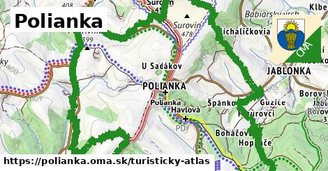 ikona Turistická mapa turisticky-atlas v polianka