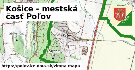 ikona Košice - mestská časť Poľov: 0 m trás zimna-mapa v polov.ke