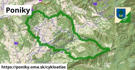 ikona Poniky: 46 km trás cykloatlas v poniky