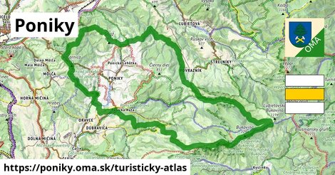 ikona Poniky: 26 km trás turisticky-atlas v poniky