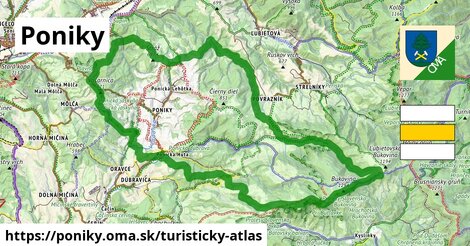 ikona Poniky: 26 km trás turisticky-atlas v poniky